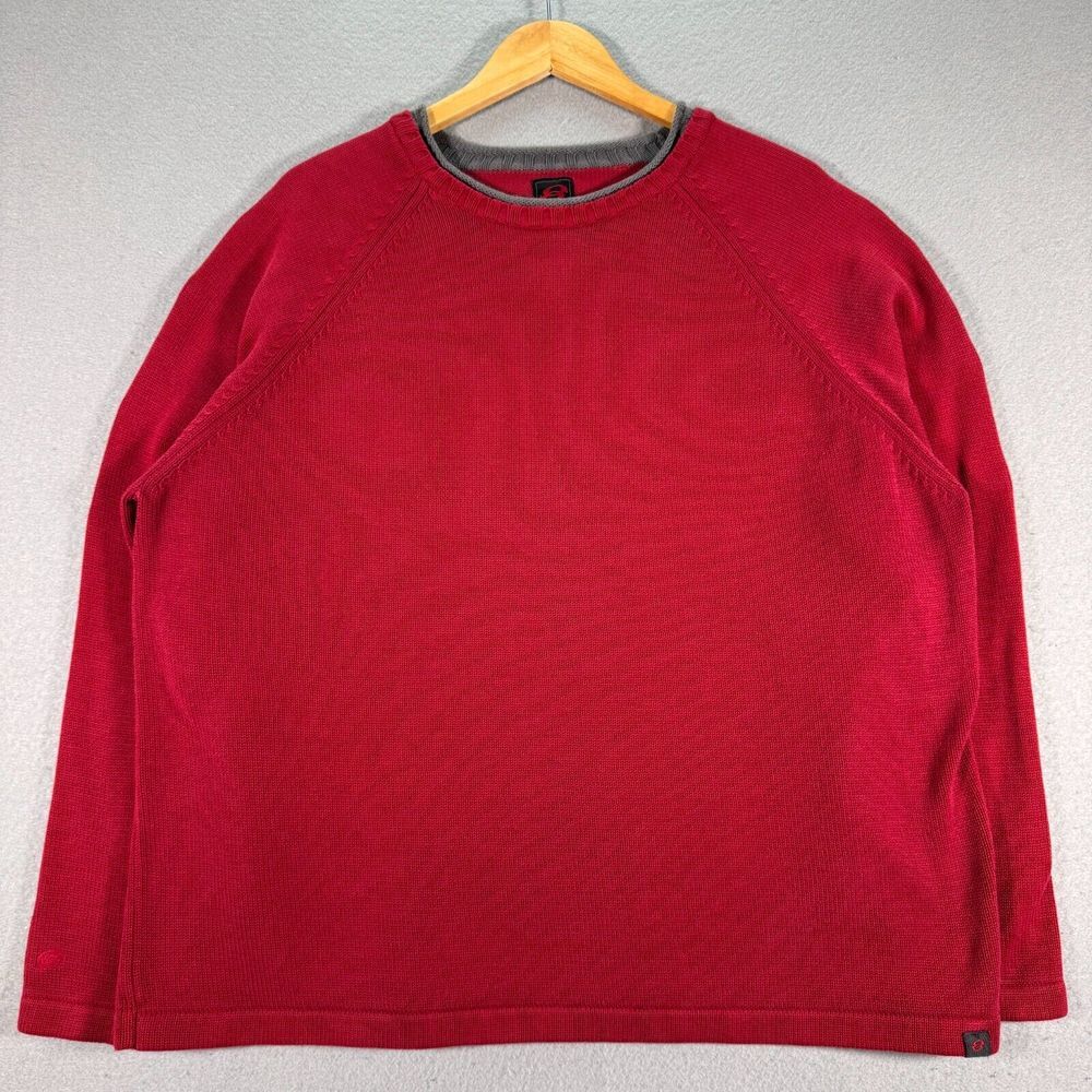 Vintage Anchor Blue Knit Sweater Mens 2XL Red Heavyweight Comfort Essential Y2K‎